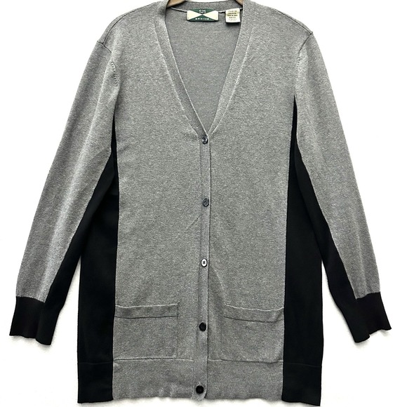 525 America Sweaters - 525 America L Large Varsity Cardigan Sweater Longline Colorblock Pockets